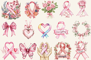 World Breast Cancer Day Clipart, an Illustration by NadiaTheronArt (Thumbnail 2 of 4)