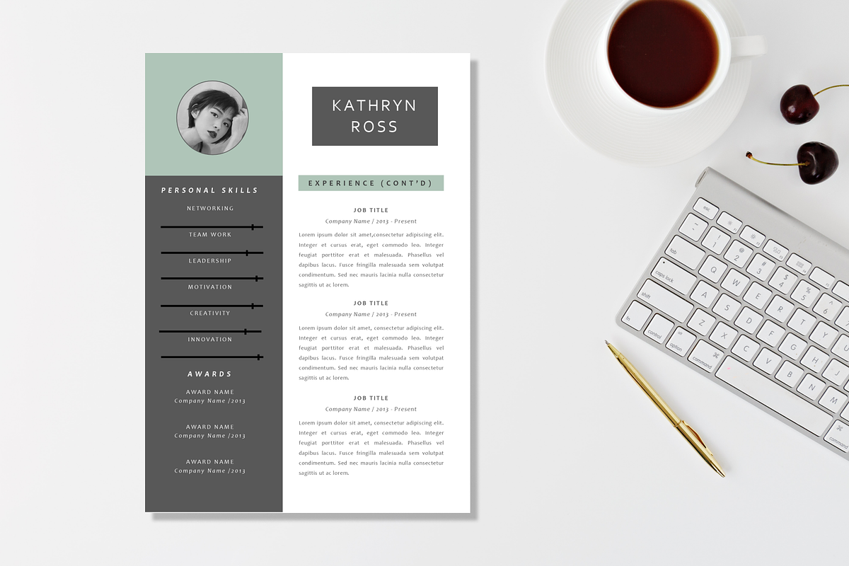 Simple Resume / CV / Cover Letter, a Resume Template by Vowly Std