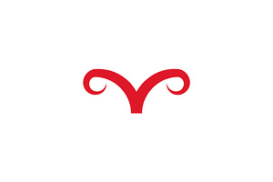 Minimal Ram Aries Head Logo