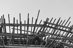 beams on under construction building, an Industrial Photo by sirylok