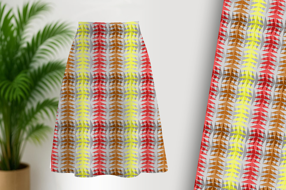Yellow and Red Geometric Seamless, a Pattern Graphic by Sharon Schwalbe (Photo 1 of 5)
