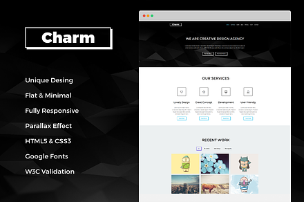 Charm - Responsive One Page Template, a HTML Template by David Ristevski