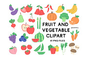 Fruit & Vegetable Clipart - Swiitery, a Food Illustration by Iconixar & Friends (Thumbnail 1 of 2)