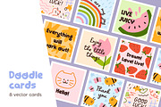 Cute doodle post card designs set, a Background Graphic by Good Studio (Thumbnail 1 of 11)