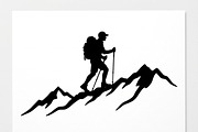 50 Hiking Silhouette Bundle, a Person Illustration by Amazin_art (Thumbnail 8 of 14)