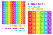 Pop it Rainbow Pattern set, a Pattern Graphic by VectoriyA (Thumbnail 2 of 6)