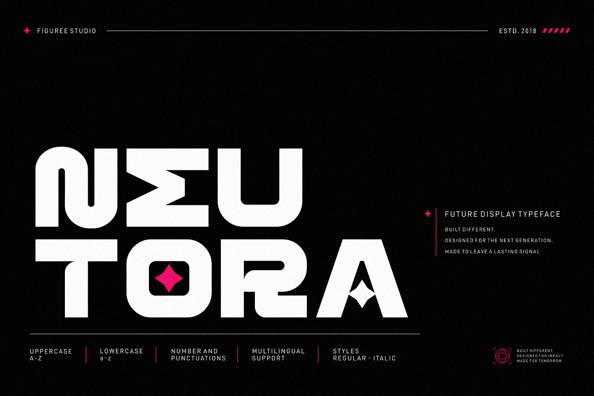 Neutora – Bold Futuristic Font, a Sans Serif Font by figuree studio (Photo 1 of 10)