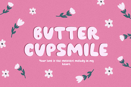 Butter Cupsmile Font, a Handwritten Font by MyFontsShop