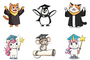 Cute Graduation Clipart, an Illustration by designhome (Thumbnail 2 of 4)
