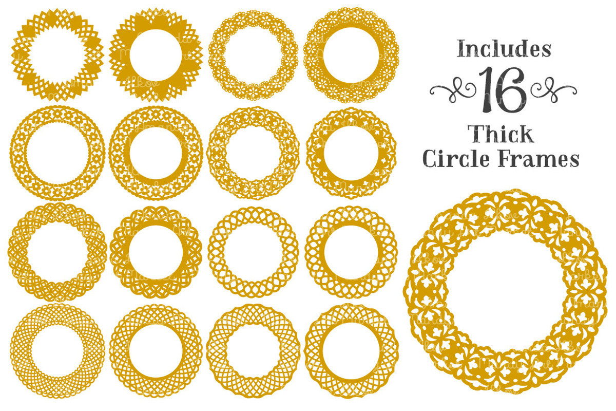 Mustard Vector Lace Frames, an Illustration by Amanda Ilkov (Photo 4 of 5)