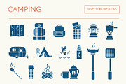 Camping line icons, an Outline Icon by the cabin supply co (Thumbnail 2 of 4)