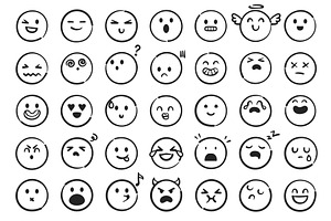 Cute doodle emoji face. Emoticon, an Object Illustration by winwin.art
