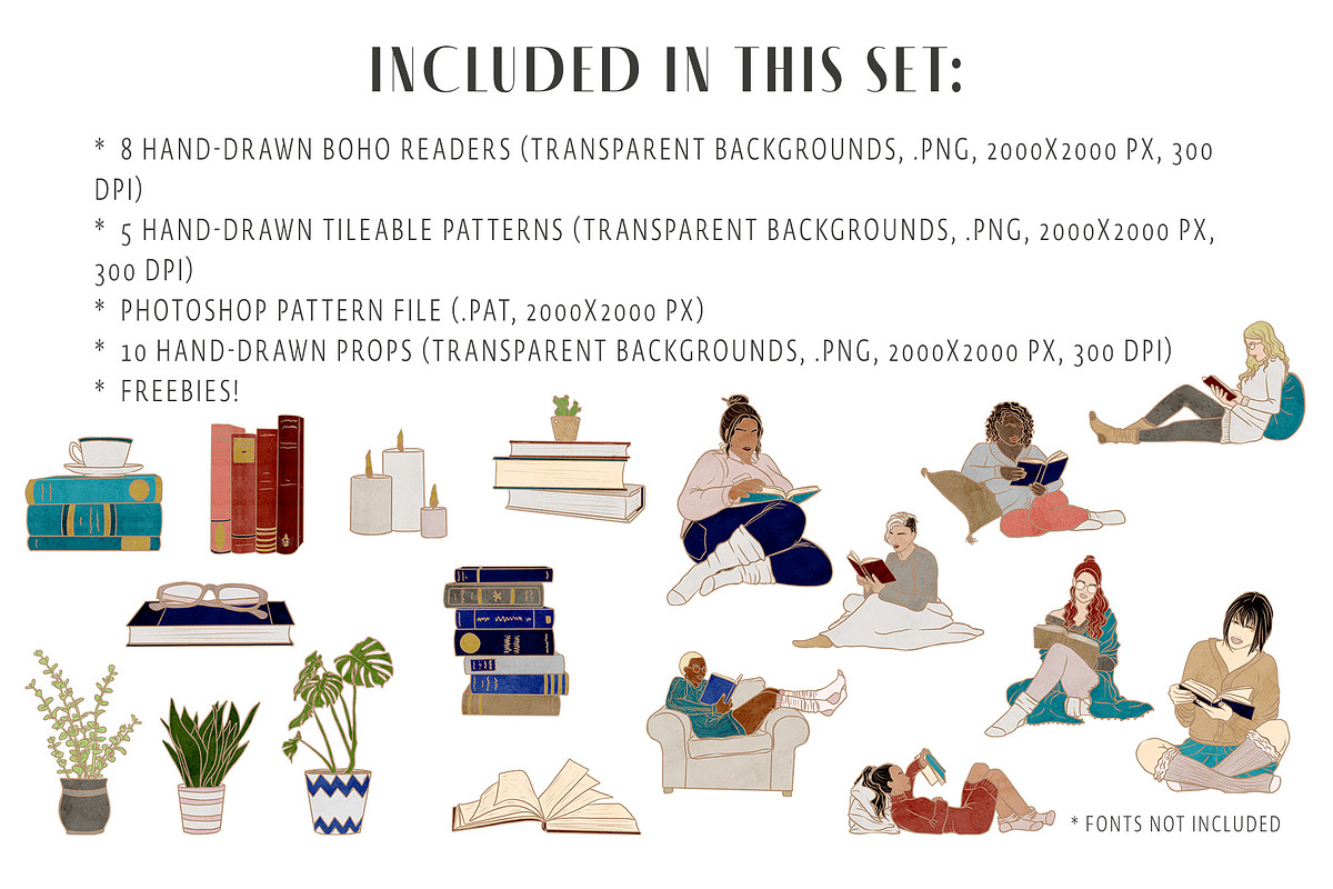 Boho Readers, a Person Illustration by Foxie and the Moon (Photo 2 of 3)