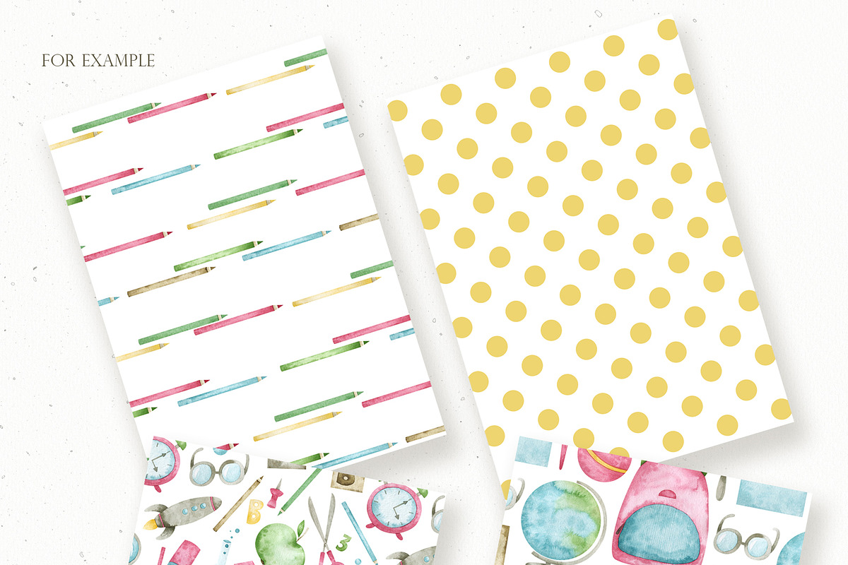 Watercolor School set, an Object Graphic by OrangePeafowlArt (Photo 11 of 15)