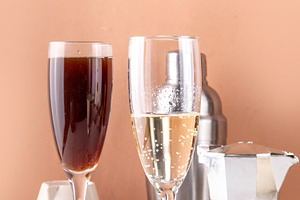 Champresso, champagne and espresso sparkling alcohol cocktail, a Food & Drink Photo by Rimma