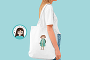 Back to School Watercolor Girls Clip, an Illustration by Cute Little Workshop (Thumbnail 2 of 5)