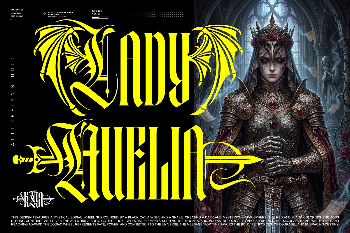 Mortal Blade Typeface, a Blackletter Font by alit design (Photo 18 of 20)