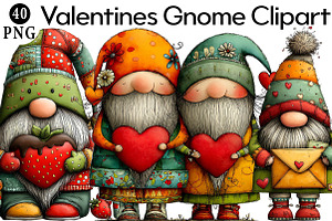 Valentines Gnome Clipart Bundle, an Illustration by Daily.Designs