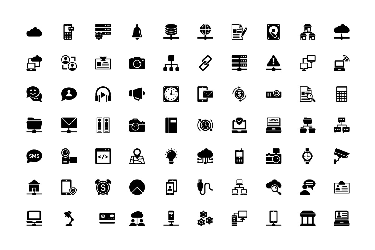 300 Network and Communications Icons, a Solid Icon by Creative Stall (Photo 3 of 5)