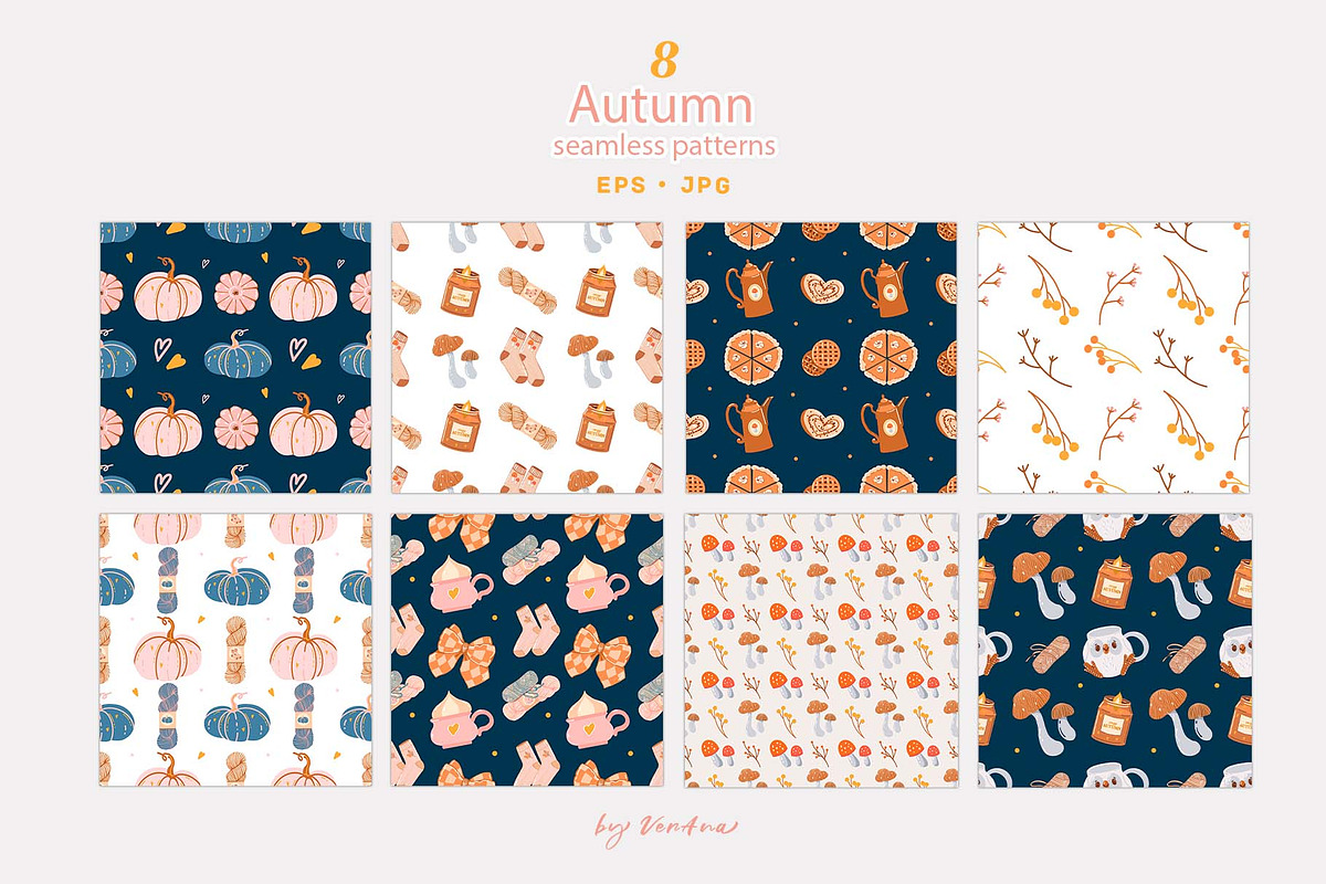 Fall & Halloween clipart. Autumn set, a Seasonal Illustration by VerAna (Photo 10 of 20)