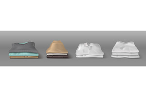 Folded cloth garments stack in, an Object Illustration by art PVP - market