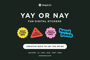YAY or NAY Digital Stickers, a Templates & Theme by sungandco