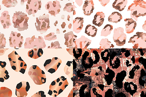 Rose Gold Leopard Spots Patterns