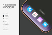 Phone Screen with App Icon Mockup, an iPhone Mockup by graphypix (Thumbnail 2 of 4)
