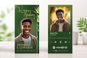 Green Paradise Memorial Card Templat, a Card Template by Godserv Designs