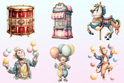 Vintage Watercolor Cute Circus Party, a Graphic by CitraGraphics (Thumbnail 2 of 4)