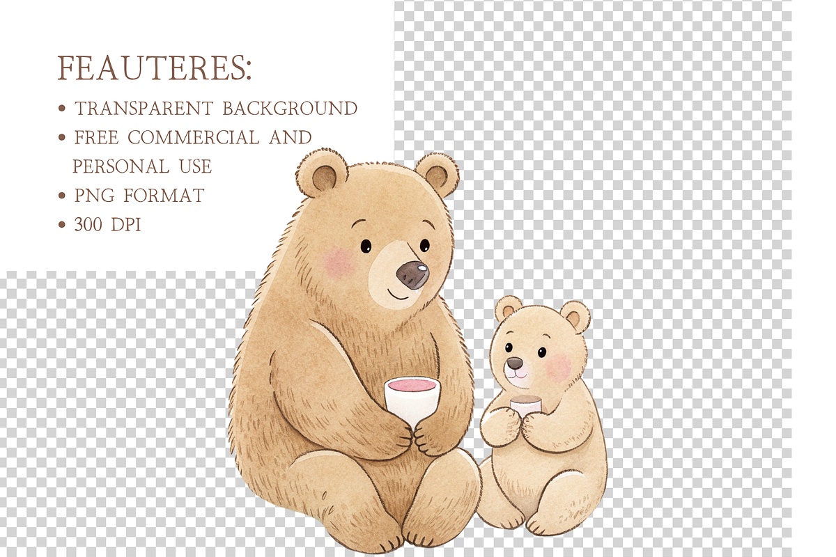 Mama Bear and Baby Clipart, an Illustration by MockupWizard (Photo 4 of 5)