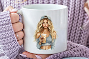 American Girls with coffee clipart, an Illustration by Rose Art (Thumbnail 7 of 7)