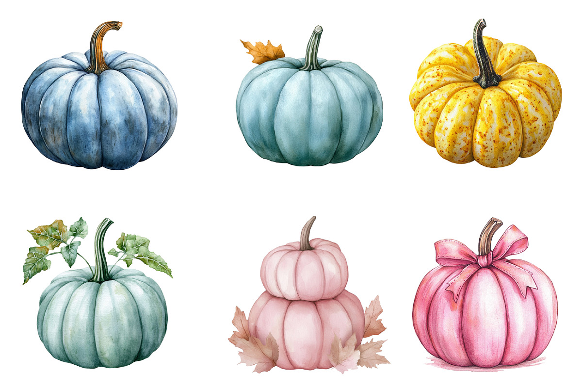 Pastel Pumpkin Clipart, an Illustration by SinaCreation (Photo 3 of 5)