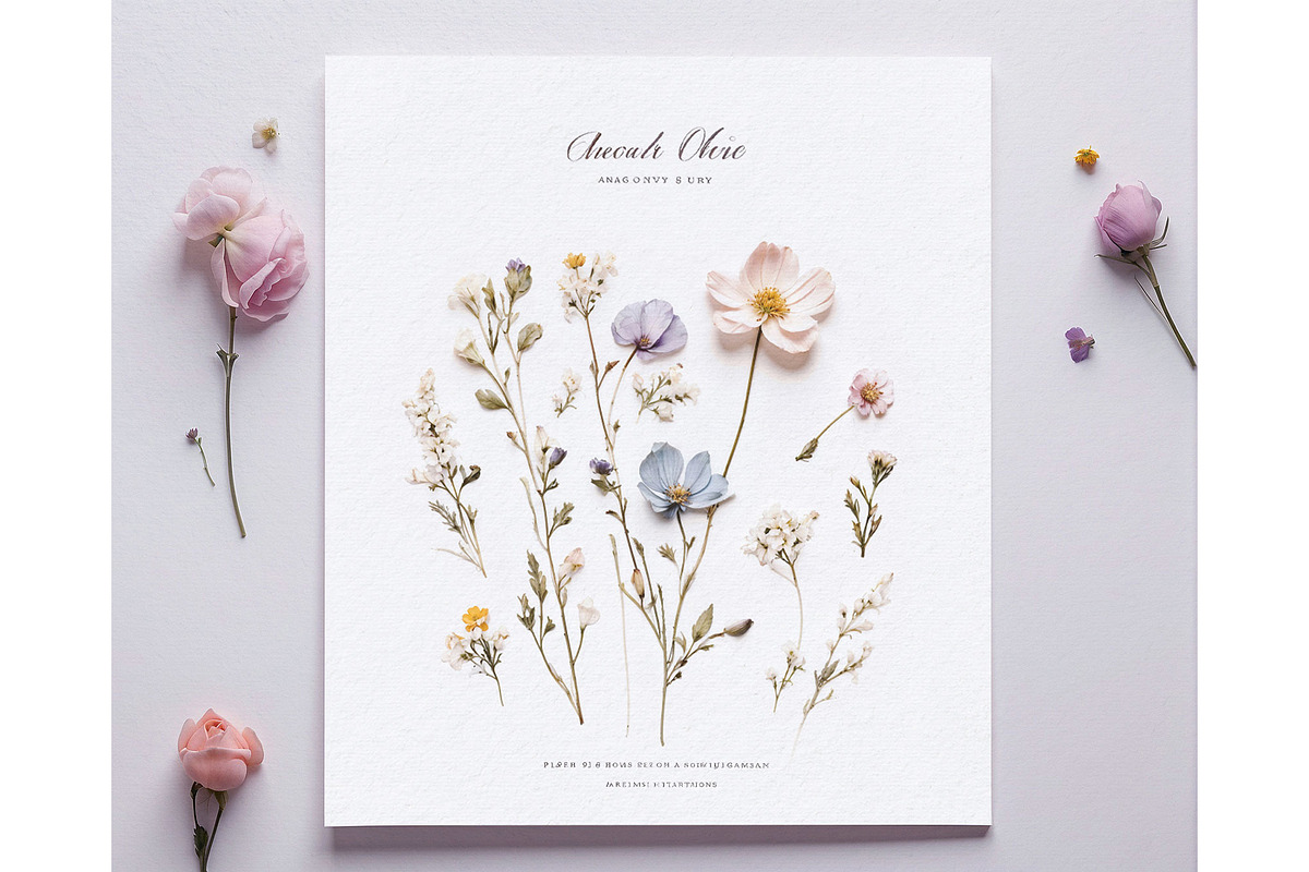 Pretty Wildflowers I Pressed Flowers, a Background Graphic by by creative paper (Photo 7 of 14)