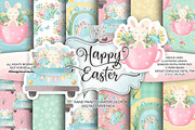 Easter Rainbows Rabbit digital paper, a Pattern Graphic by designloverstudio (Thumbnail 1 of 7)