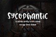 Sycophantic - A Casual Brush Script, a Script Font by OnTheSpotStudio (Thumbnail 1 of 3)