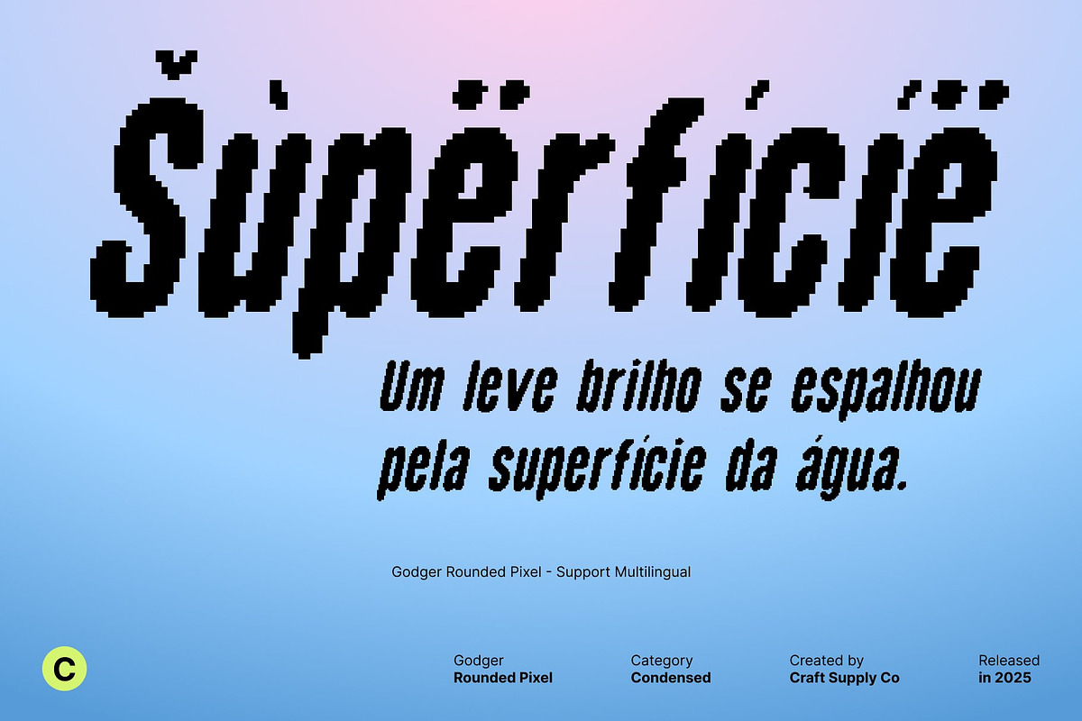 Godger Rounded Pixel, a Sans Serif Font by Craft Supply Co. (Photo 6 of 8)
