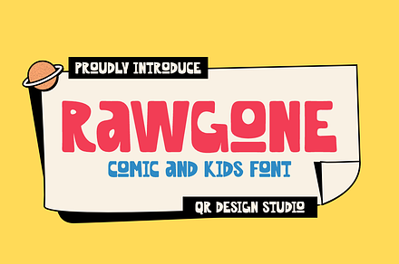 Rawgone - Comic & Kids Font, a Sans Serif Font by QR Design Studio