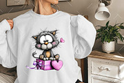 Whimsical Valentine Cat Clipart, an Illustration by OK Design (Thumbnail 6 of 6)