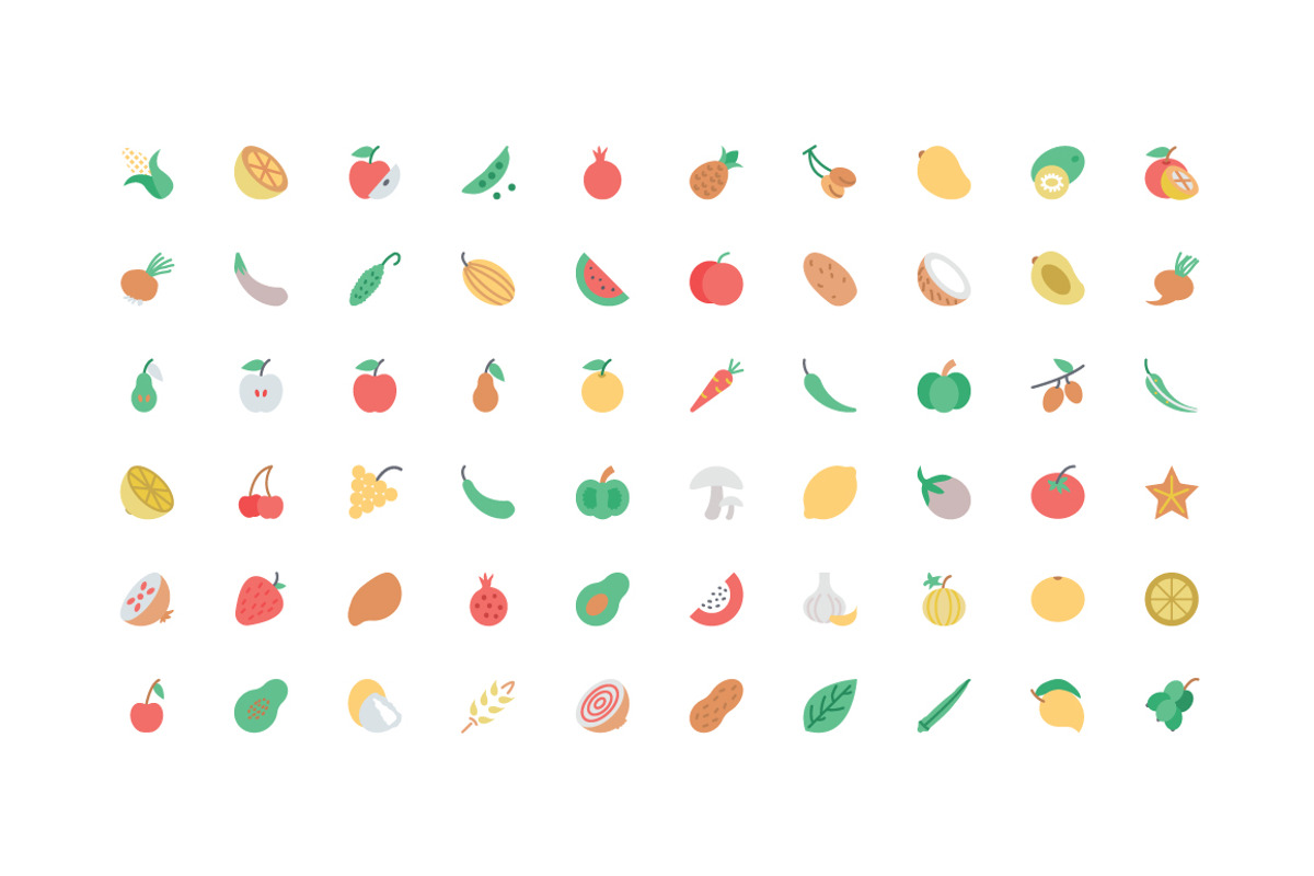 50+ Fruit and Vegetable Icons preview 2
