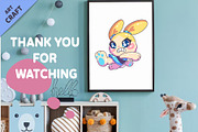 Kawaii Bunny Character 01. Sticker, an Animal Illustration by KENO Mascots (Thumbnail 6 of 6)