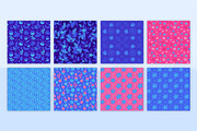 Blue vector seamless patterns, a Pattern Graphic by LartGraphics (Thumbnail 2 of 6)
