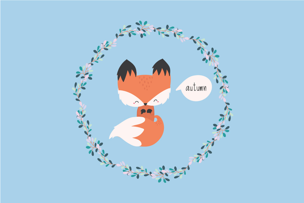 Little FOX in Autumn and Fall VECTOR, a Decorative Illustration by MooBeer (Photo 2 of 4)