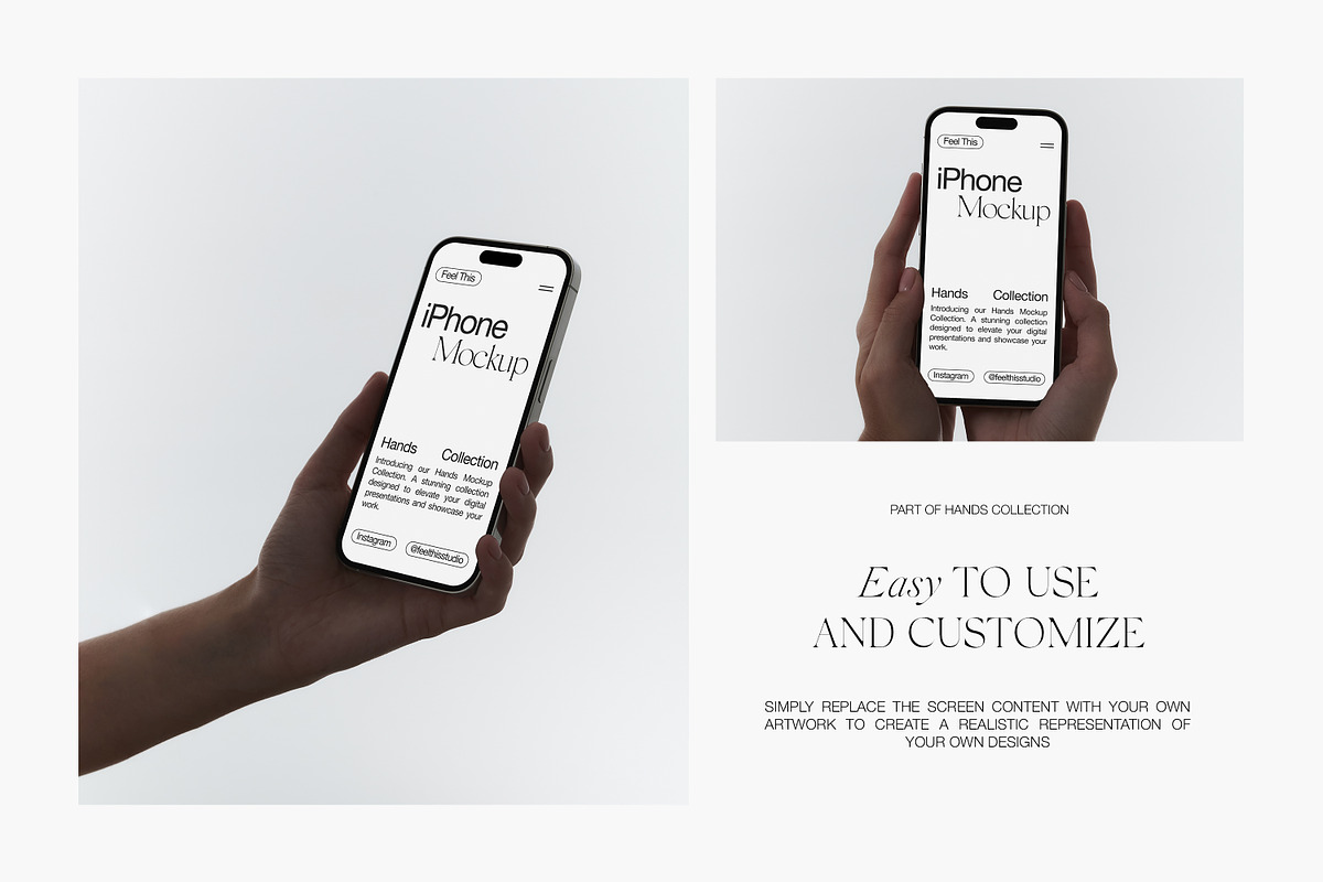 iPhone 14 Pro in Hand Mockups, an iPhone Mockup by Feel This (Photo 5 of 8)