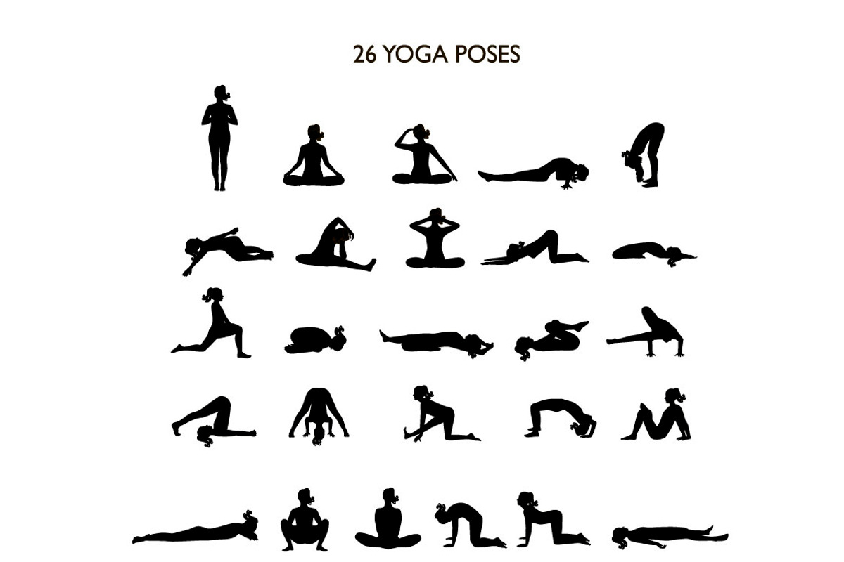 Yoga Poses vector illustration, a Background Graphic by Svetlana Voloshina