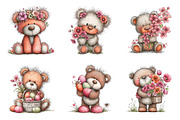 Whimsical Easter Teddy Bear Clipart, an Illustration by SinaCreation (Thumbnail 4 of 11)