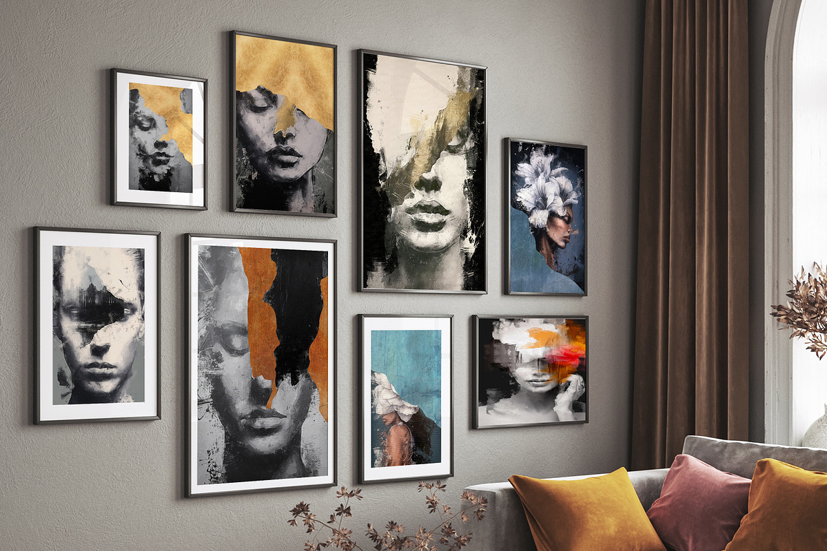 modern female portrait prints, a Decorative Illustration by Muzi pear studio (Photo 5 of 10)