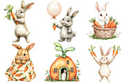 Hand-Painted Bunny with Carrots, an Illustration by DreamArtGraphic (Thumbnail 3 of 4)