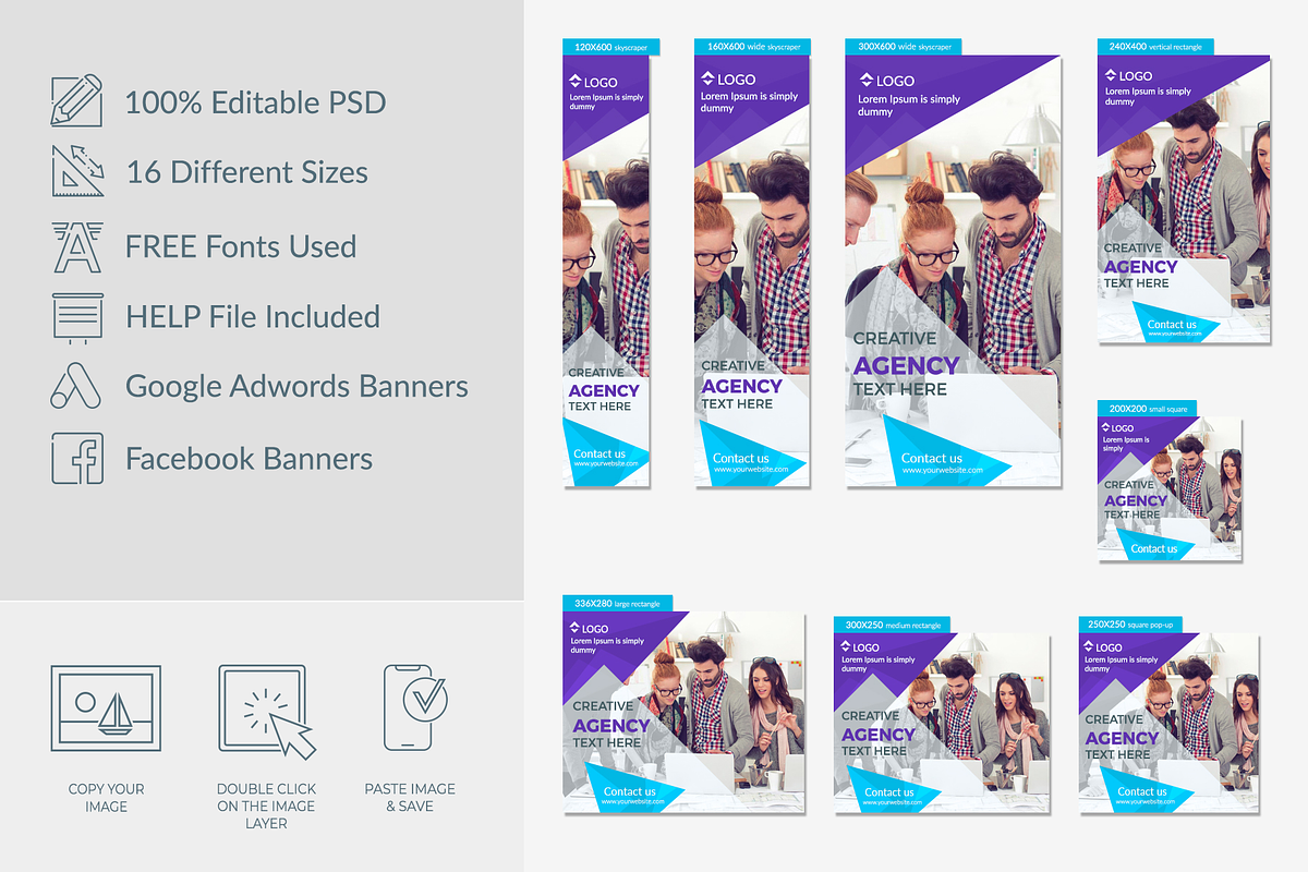 Multipurpose Banners, a Social Media Template by Kalash