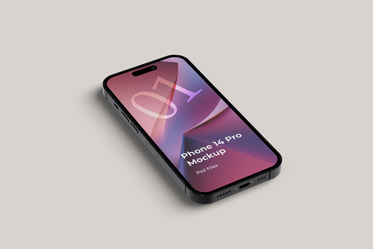 iPhone 14 Pro Mockup, an iPhone Mockup by graphicpages (Photo 6 of 18)